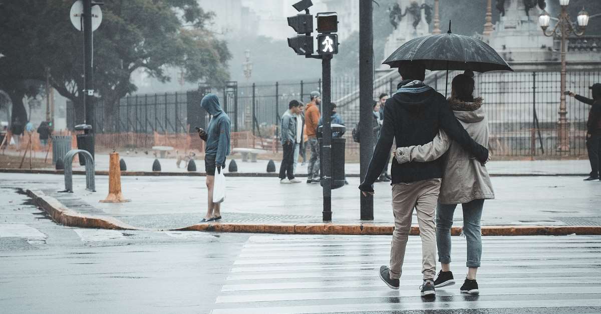 walking in rain