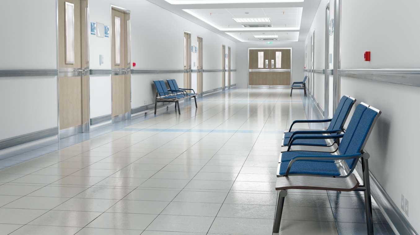 Clean hospital hall