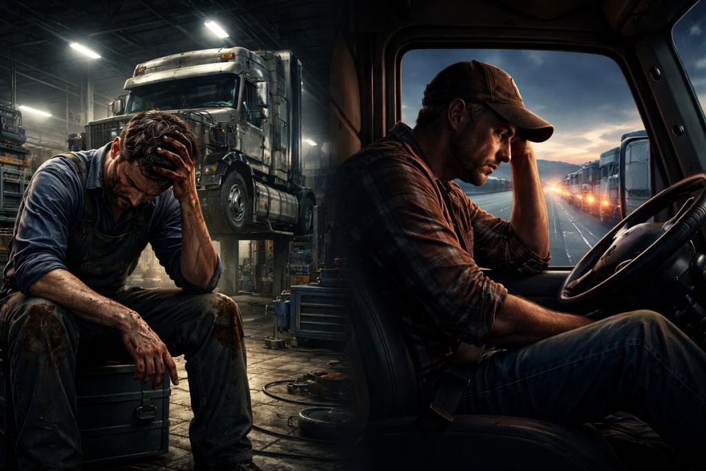 The Burnout Crisis Nobody Talks About: Inside the Mental Health Struggles of America’s Diesel Technicians and Truck Drivers