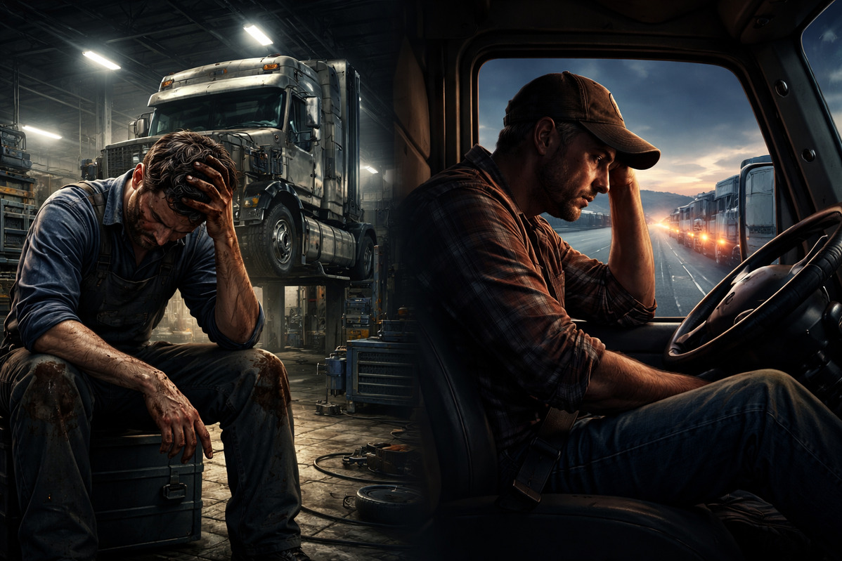 De burn-outcrisis waar niemand over praat: binnen de geestelijke gezondheidsproblemen van Amerikaanse dieseltechnici en vrachtwagenchauffeurs